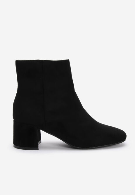 Womens Black Block Heel Ankle Boots