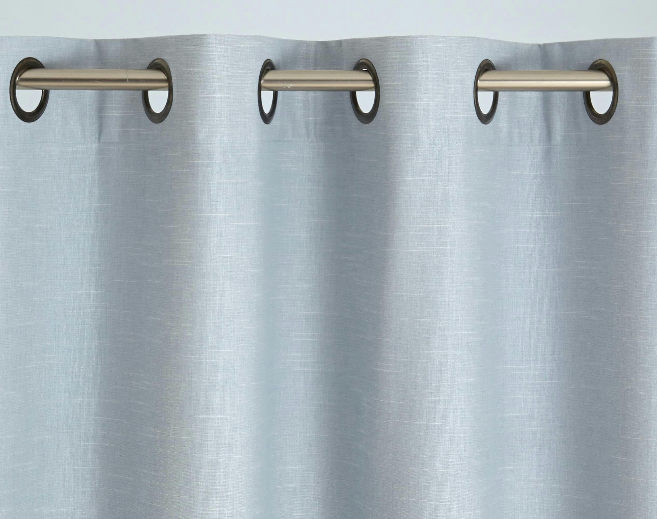 ALPS - Rideau à l'unité monté sur œillet 135x260 en coton bleu