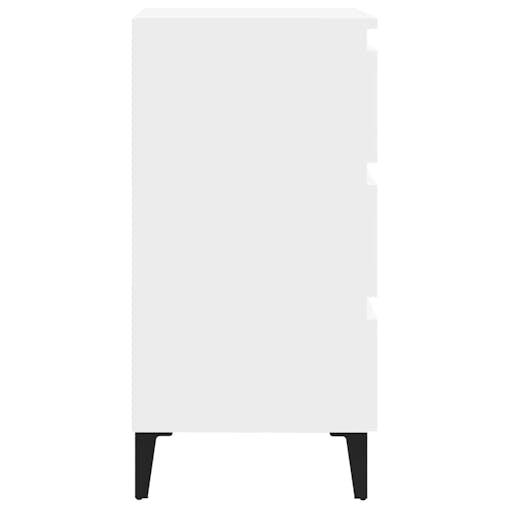 NNEVL Bed Cabinet with Metal Legs 2 pcs White 40x35x69 cm