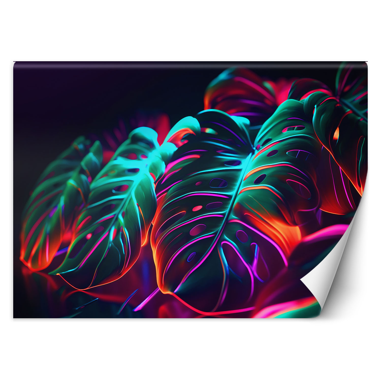 Feeby Fototapeta, Liście monstera w futurystycznym stylu 150x105