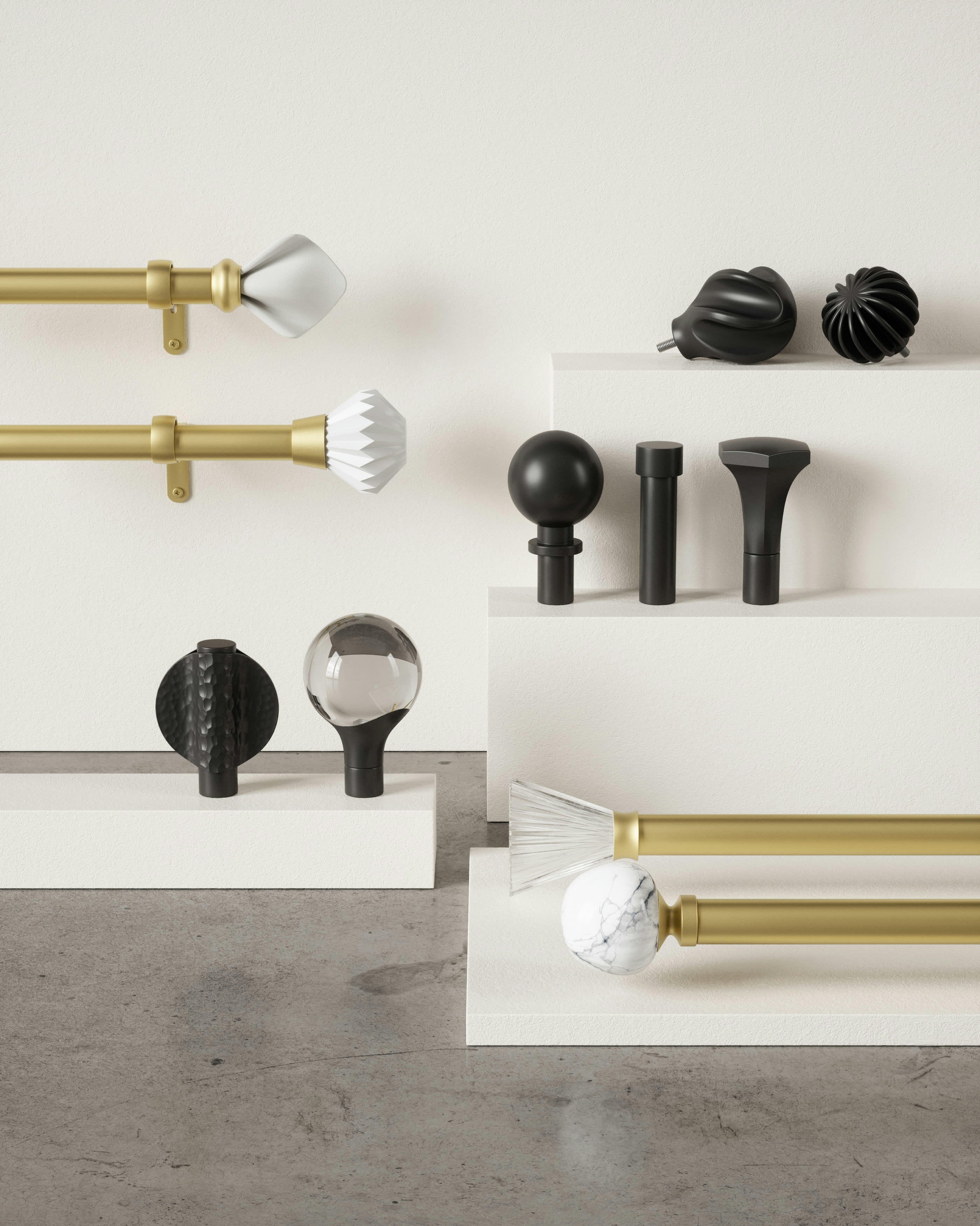 PLEAT - Tringle à rideaux réglable 106-304cm D25mm