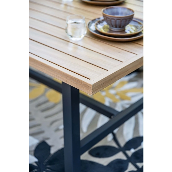Lounge-Gartenmöbel »Elati Dining Eckset«, 5-tlg, Aluminium, carbon black/valley sand/light teaklook