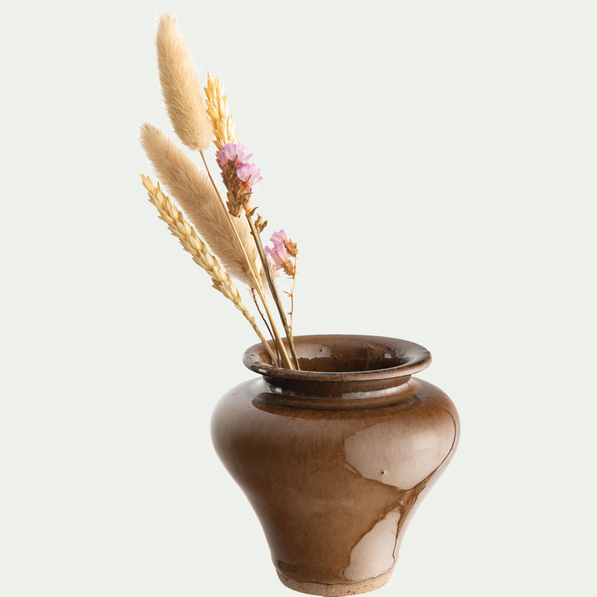 ROMINOA - Vase classique en faïence H8,5cm - marron