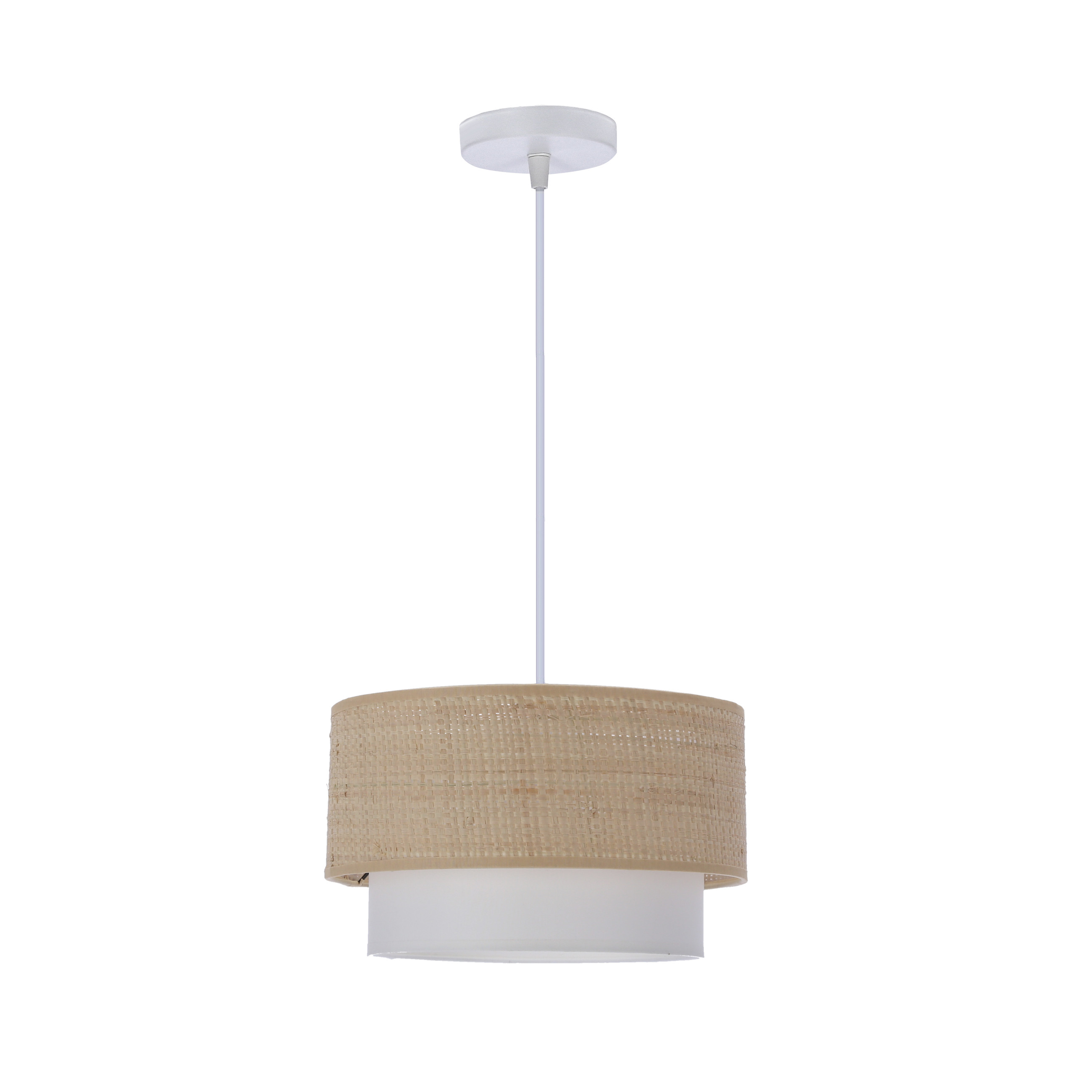 Lampa wisząca Ritana rattanowy abażur biało-beżowa 1xE27x60W IP20 Candellux