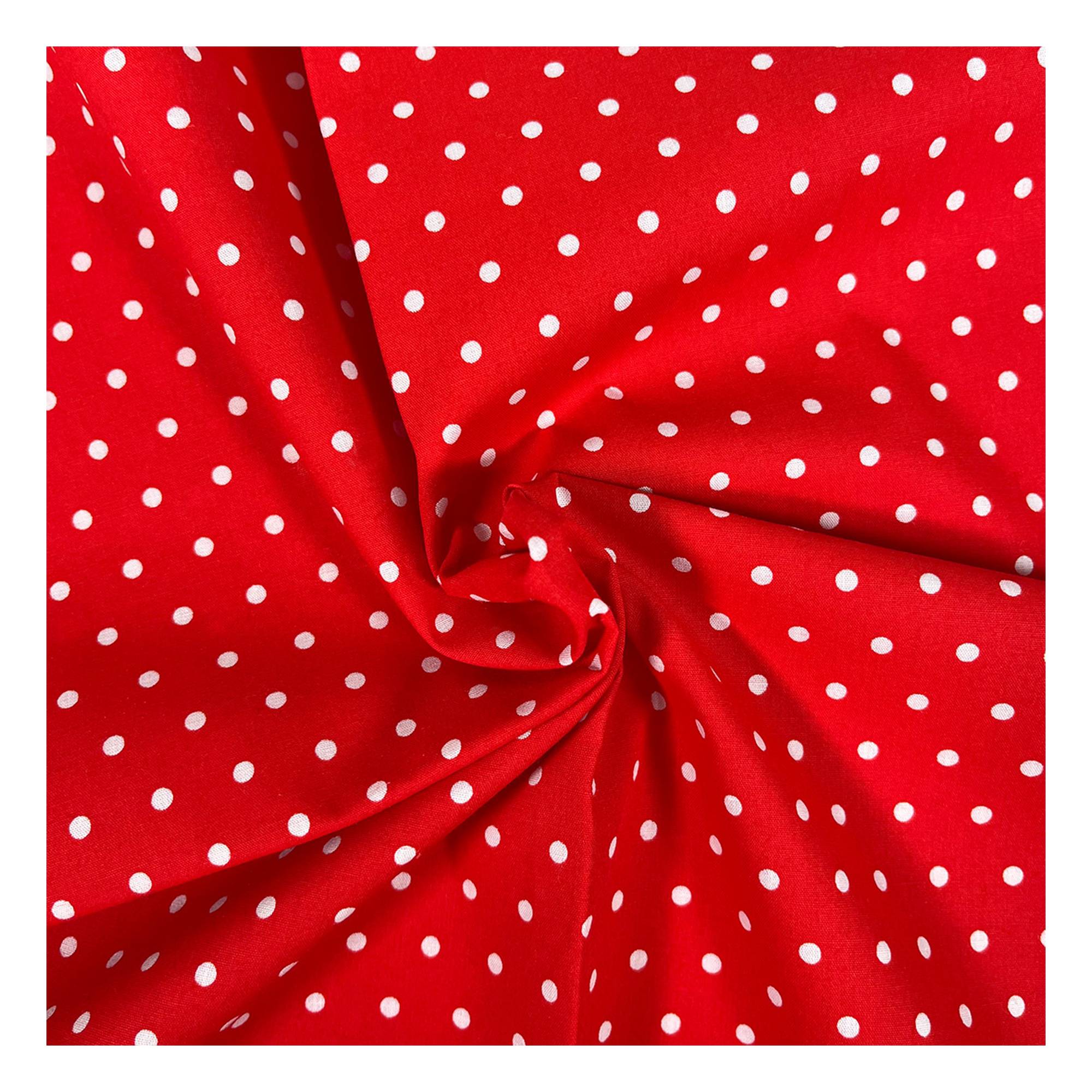 Red Simple Polka Polycotton Fabric by the Metre