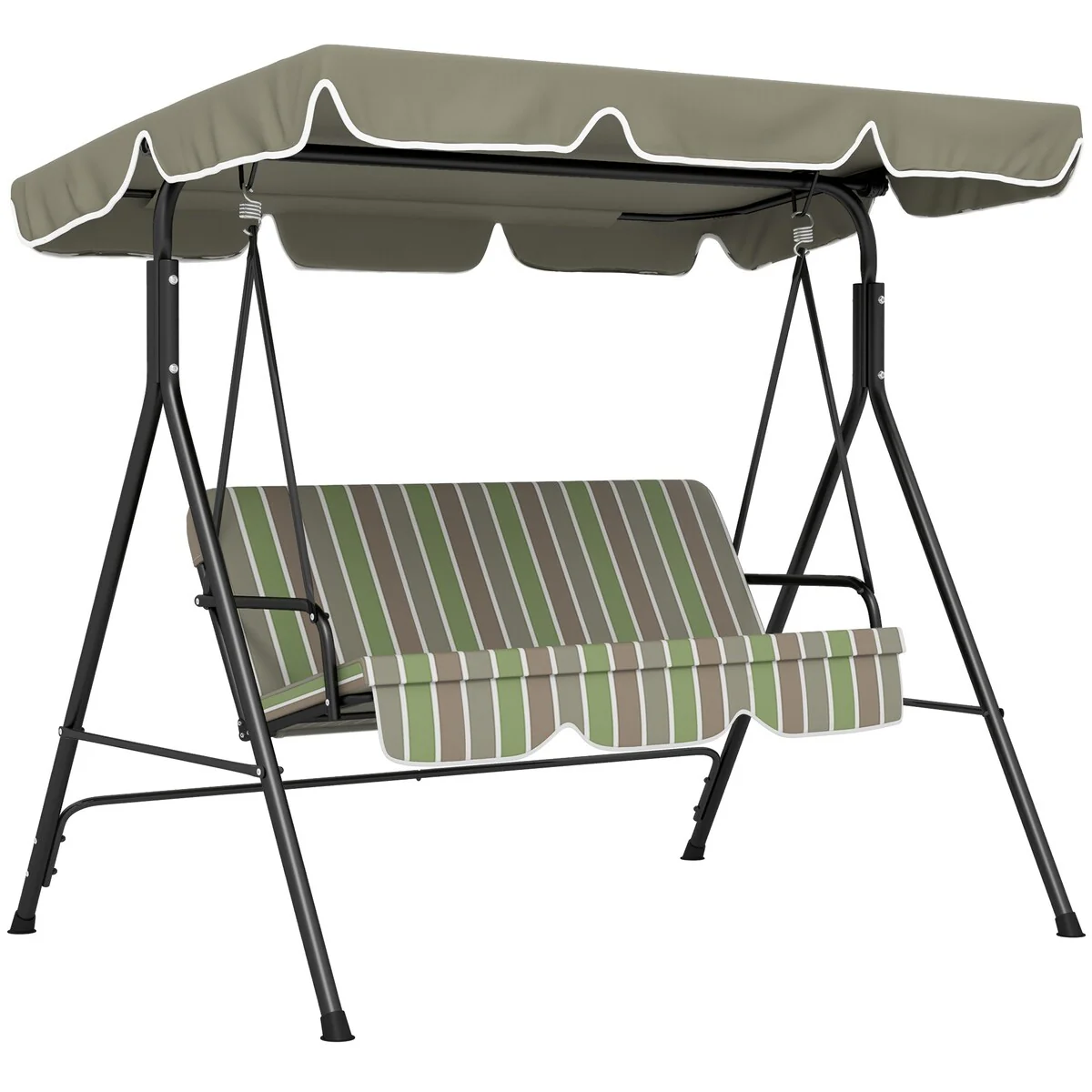 3-Seat Outdoor Patio Swing Chair with Removable Cushion