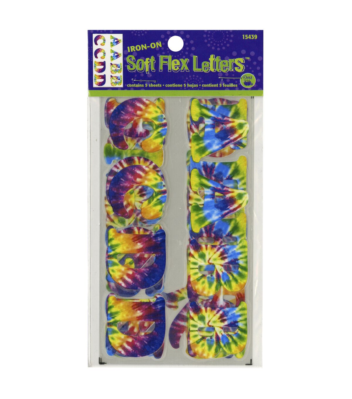 Dritz 1 Tie Dye Soft Flex Iron On Letters