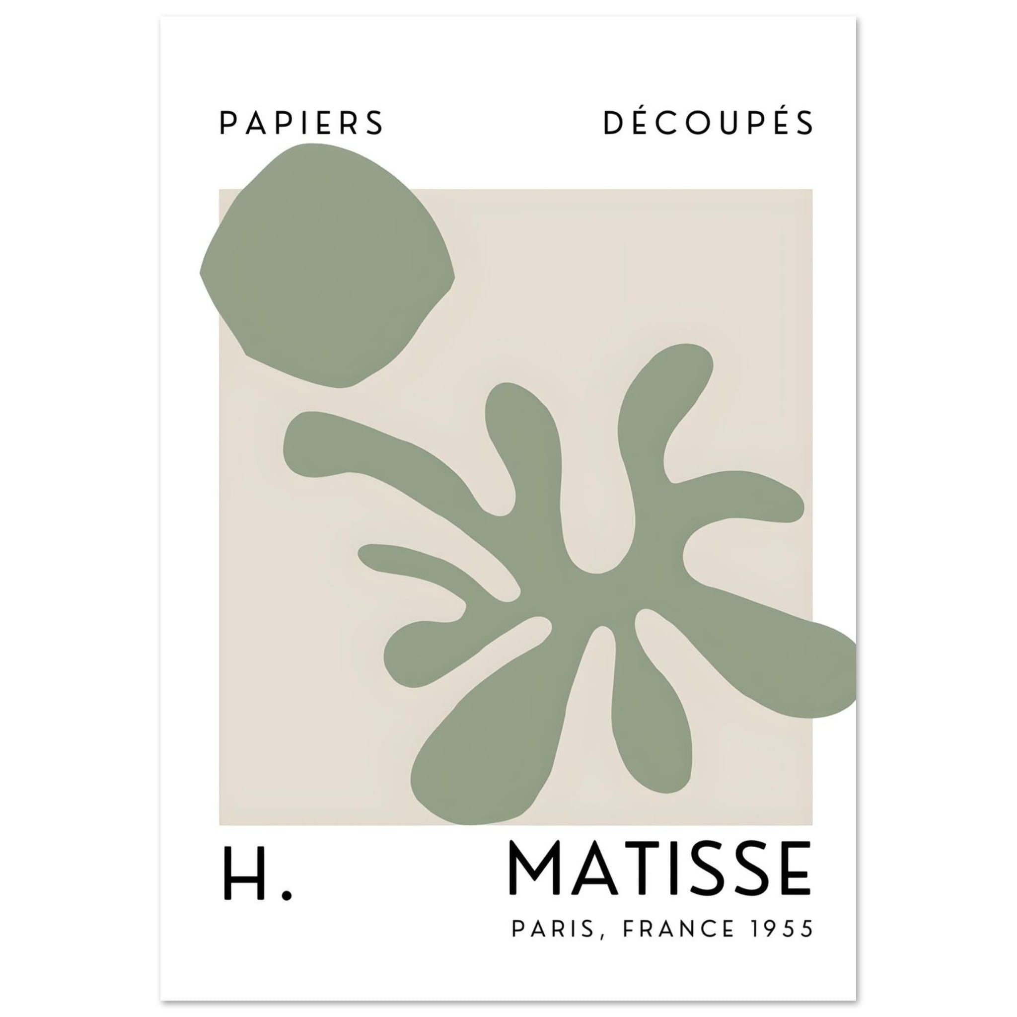 Artfulprints Poster Matisse – Echoes of the sea  - A4 21x29.7 cm - Groen