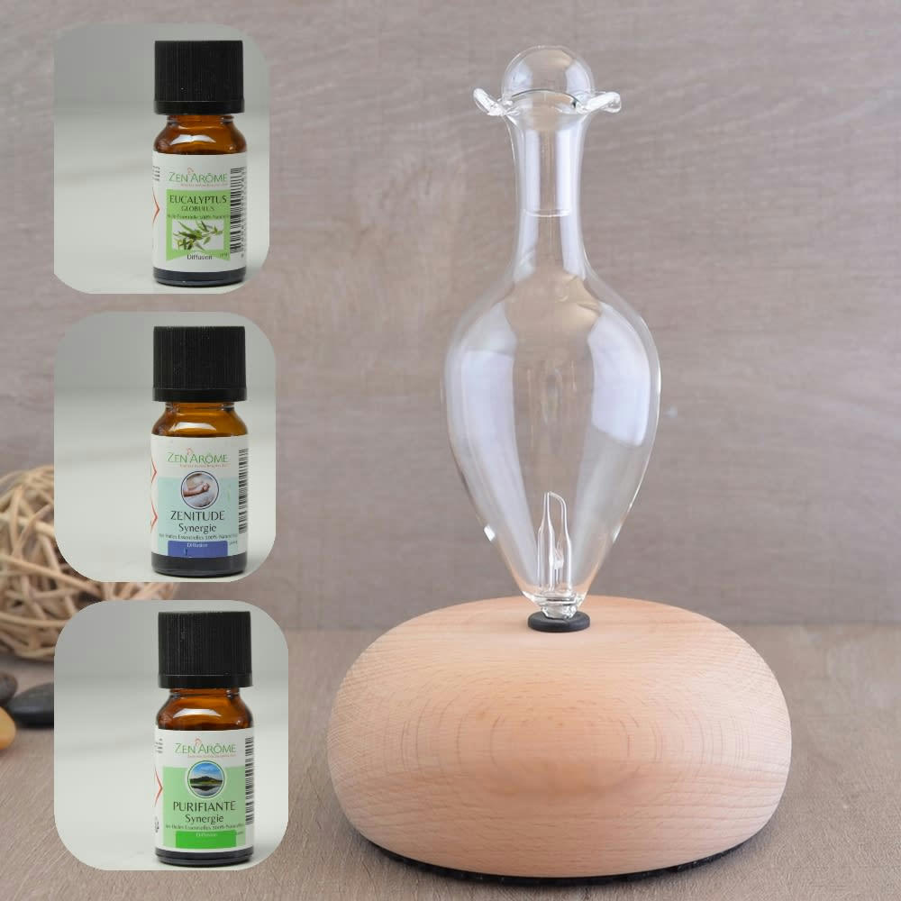 COFFRET - Diffuseur par Nébulisation Bao et 3 Huiles Spéciales Télétravail