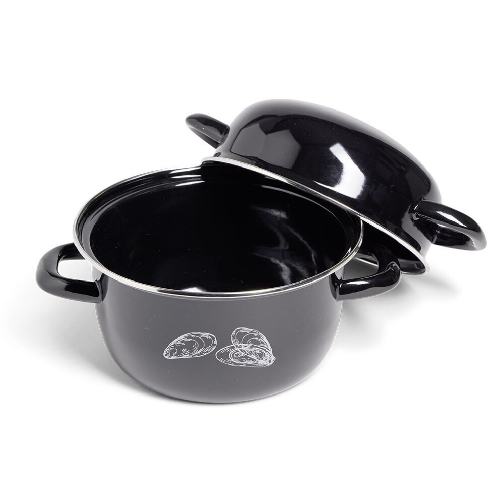 Marmite à moules avec couvercle Ø20,5cm acier noir