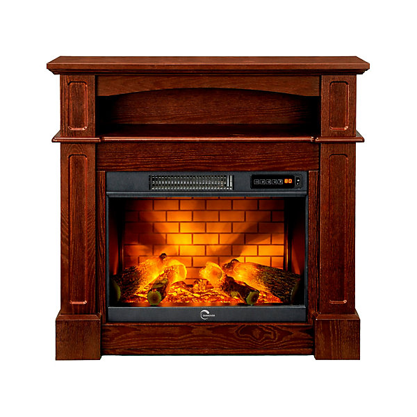 Cheminée Electrique Sifora 2 000W 80,5 x 30 x 81 cm Bois Sannover - Livrée montée, prête à l'emploi