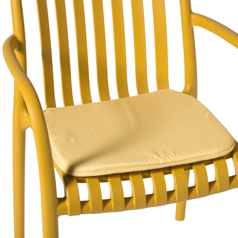 Tuinstoel kussen - geel - 38x41 cm
