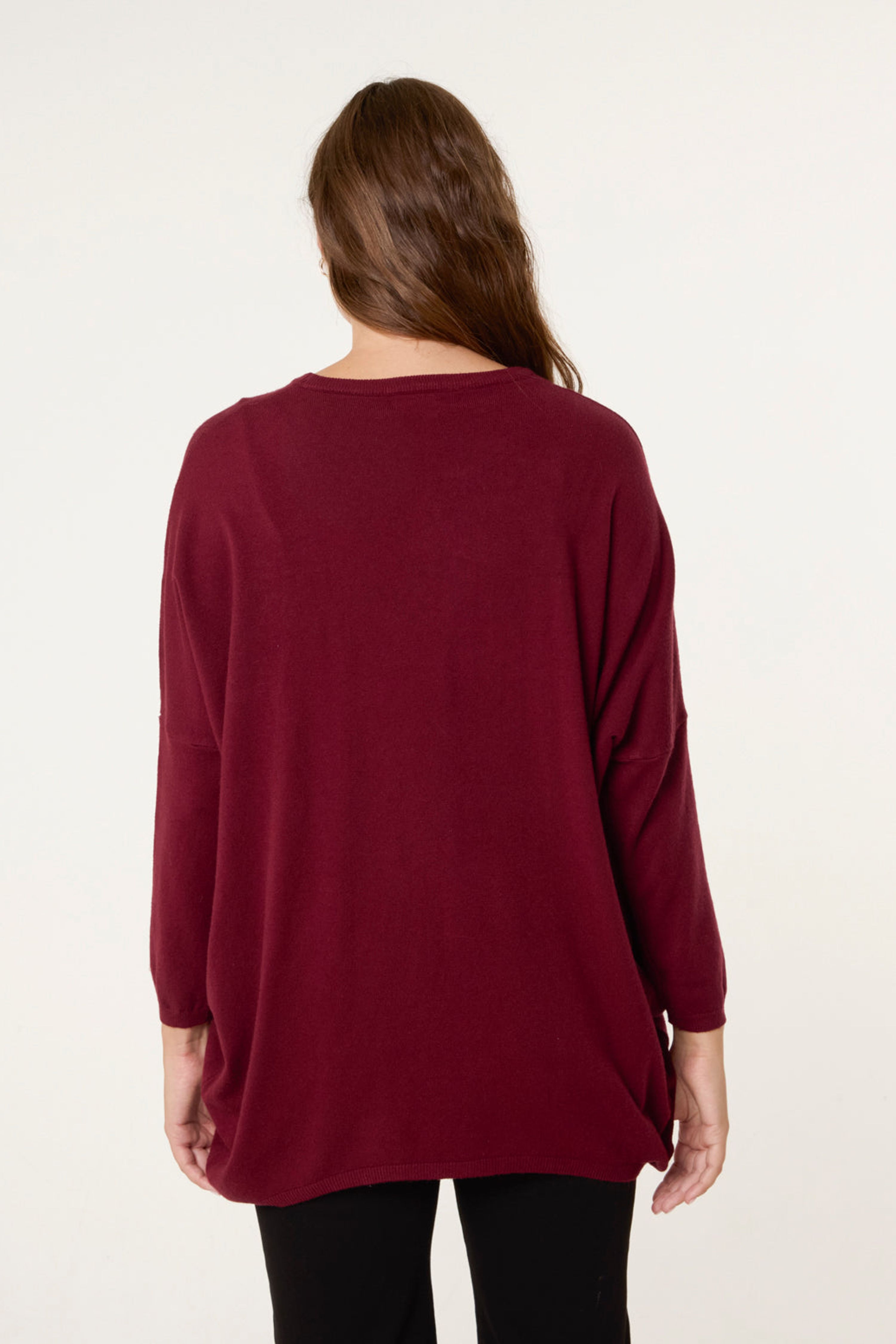 Blue Vanilla Red Embroidered Round Neck Jumper