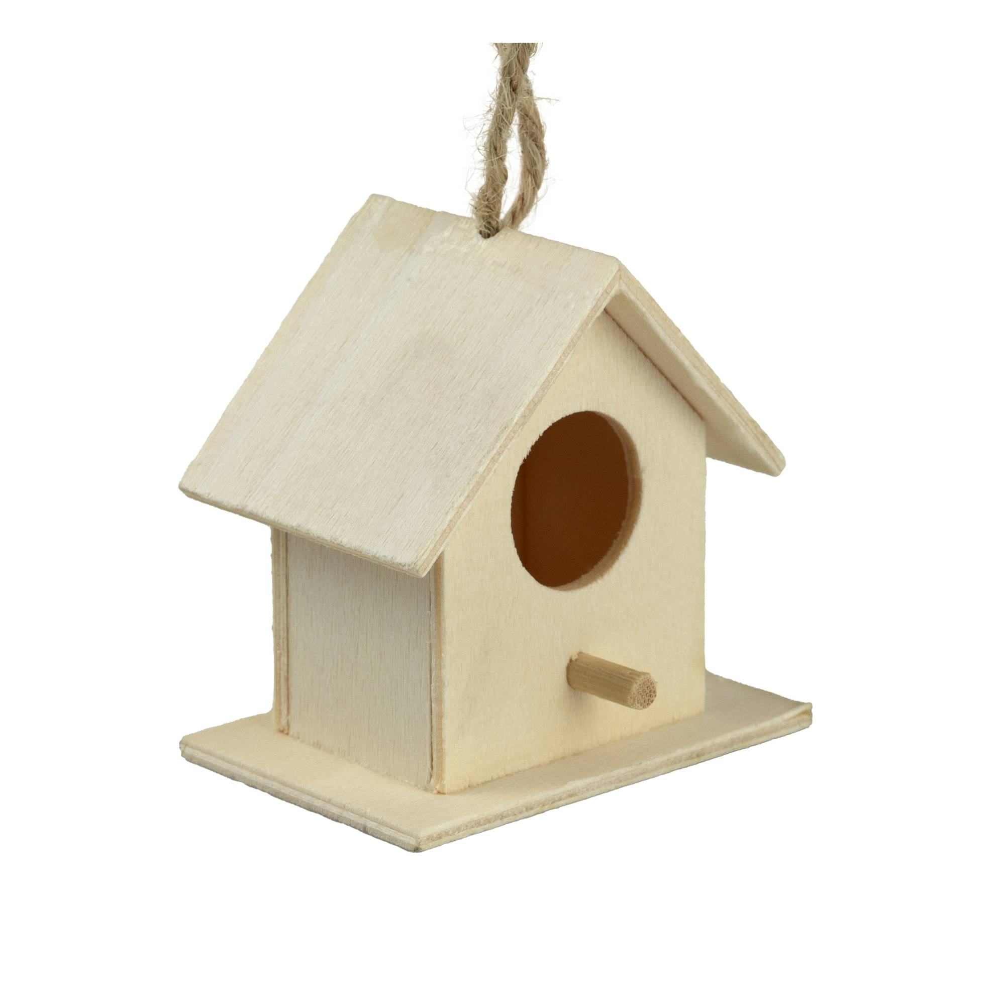 Mini Wooden Bird House 7cm x 7cm x 4cm