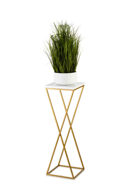 Kwietnik stojący 70 cm blat biały metalowy GLAMOUR