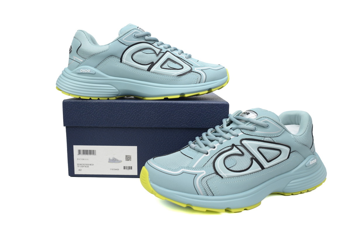 Dior Light Grey B30 Sneakers New Blue 3SN27ZIR-16536