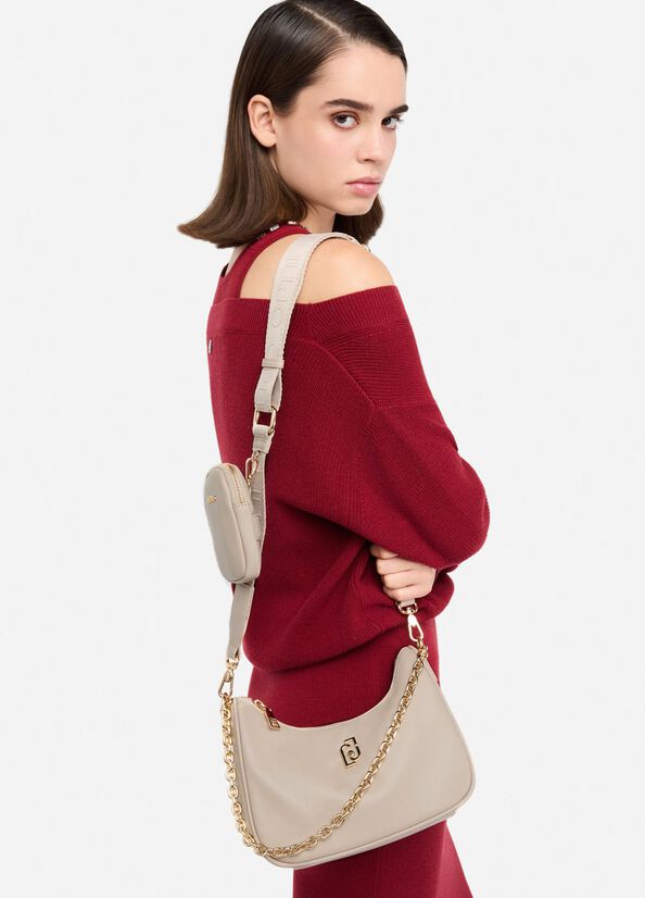 Borsa hobo piccola con catena