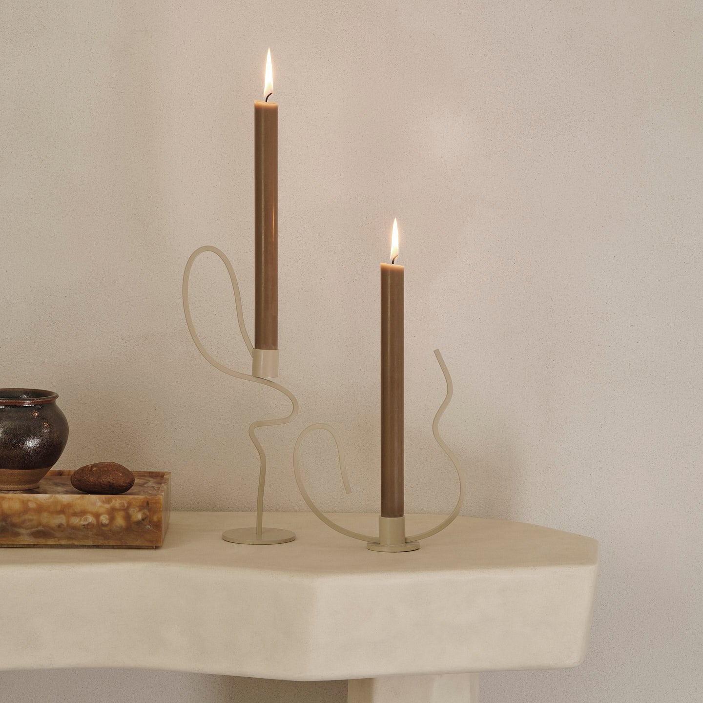 Ferm Living Valse Kandelaar Low - Cashmere