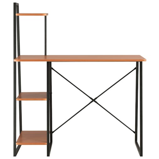 NNEVL Desk with Shelving Unit Black and Brown 102x50x117 cm