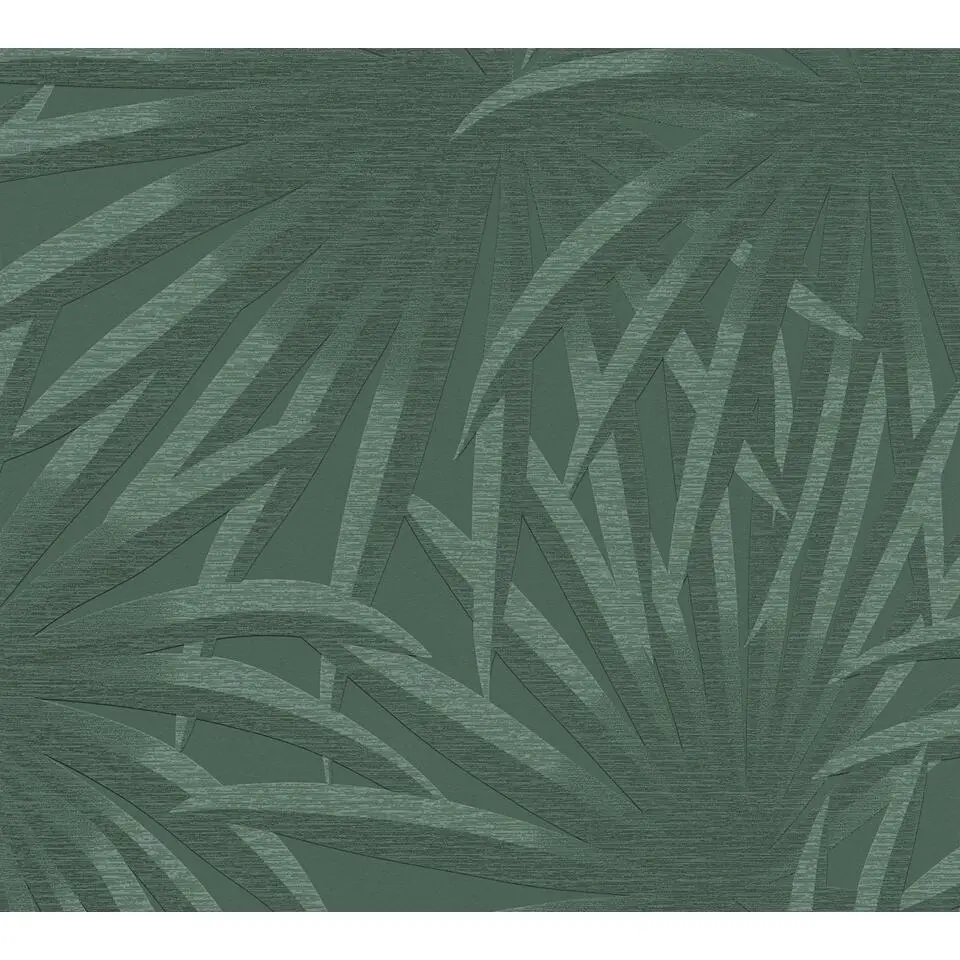 A.S. Cr&eacute;ation behang palmbladeren groen en donkergroen - 53 cm x 10.05 m