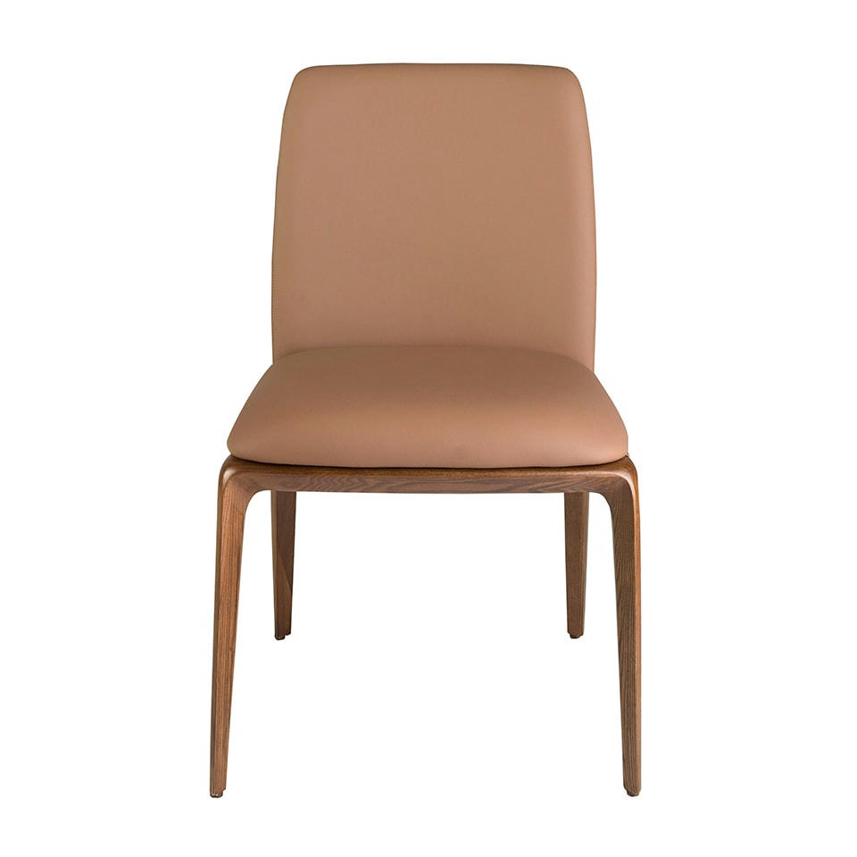 - Chaise en croûte de cuir marron