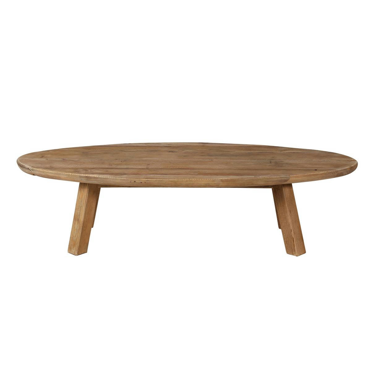 NEBRASKA - Table basse ovale en pin recyclé 140 cm