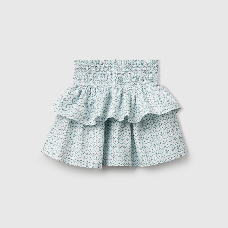 Floral skirt with flounces
