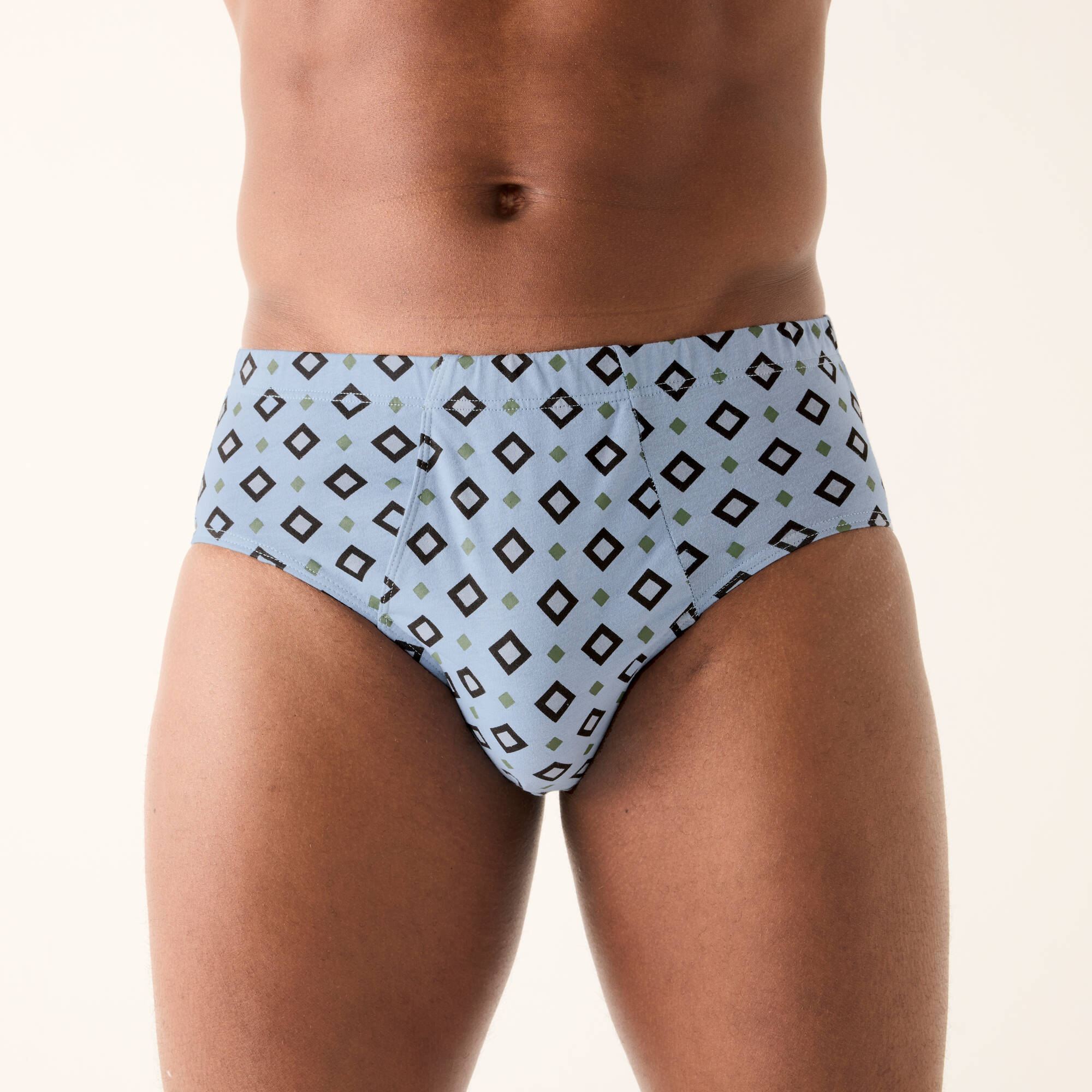 Slip ouvert taille haute imprimé losanges - lot de 6