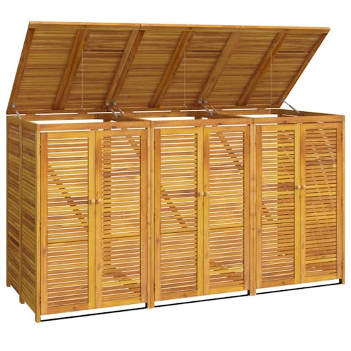 NNEVL Triple Garbage Bin Shed 210x89x117 cm Solid Wood Acacia