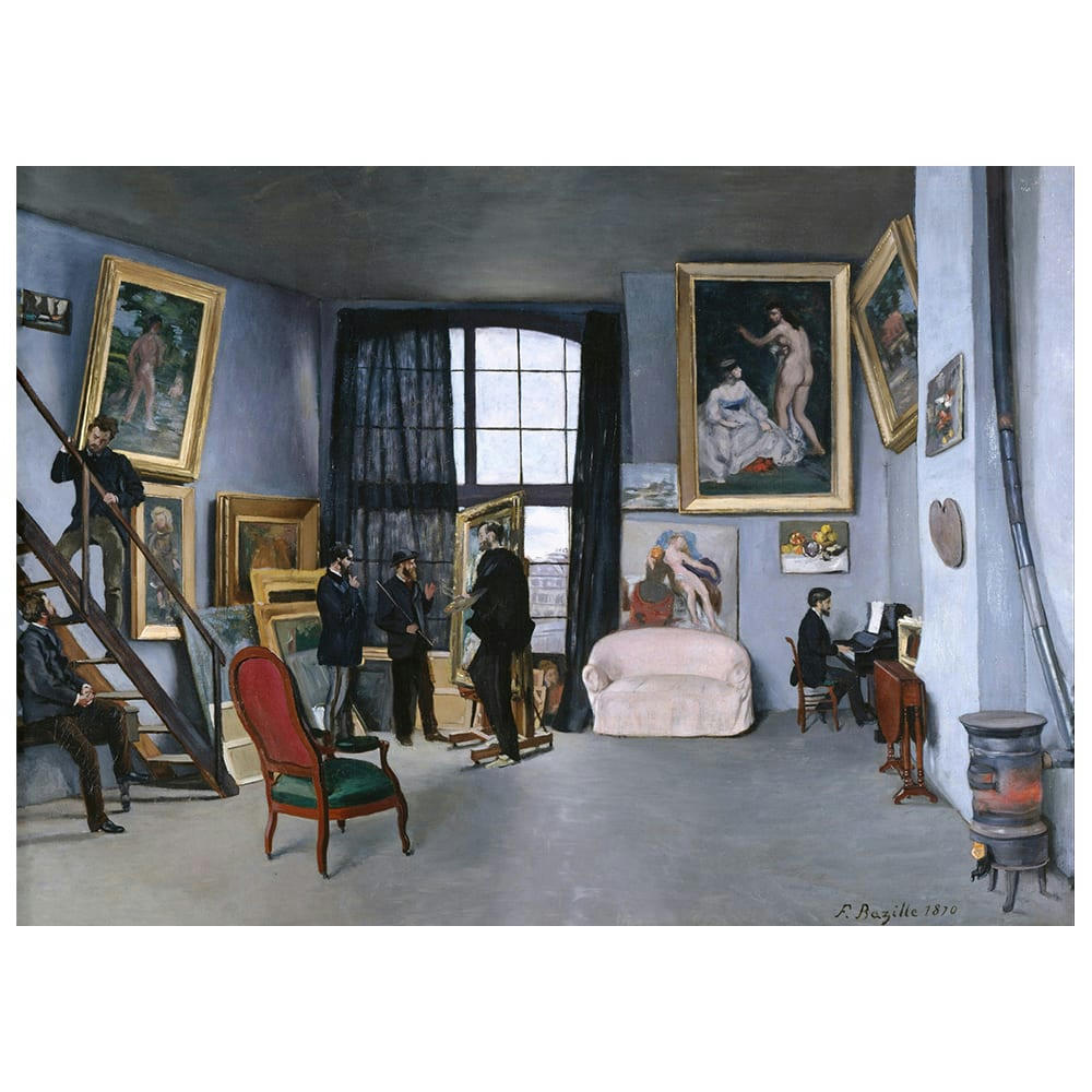 - Tableau l'atelier de la rue de la Condamine Frédéric Bazille 50x80cm