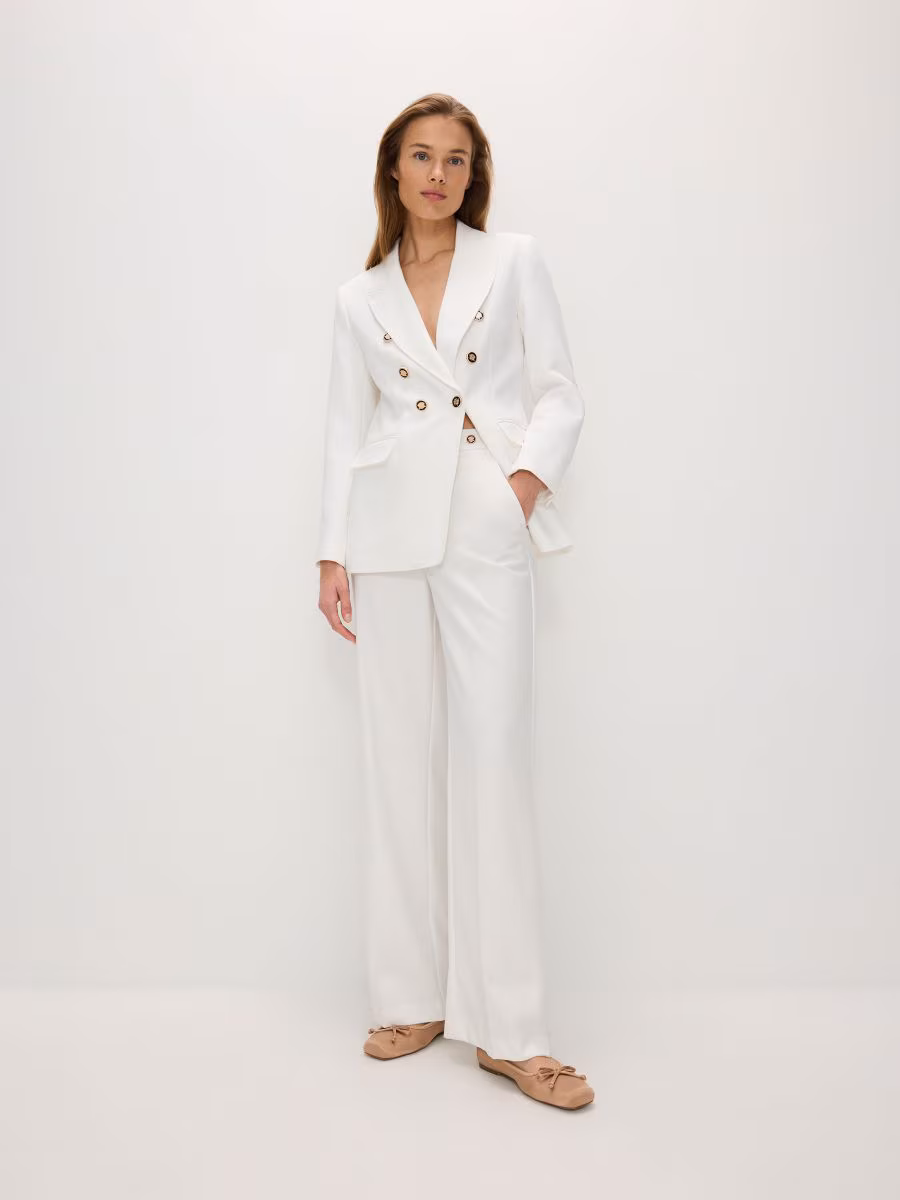 Viscose Blend Trousers With Pressed Crease