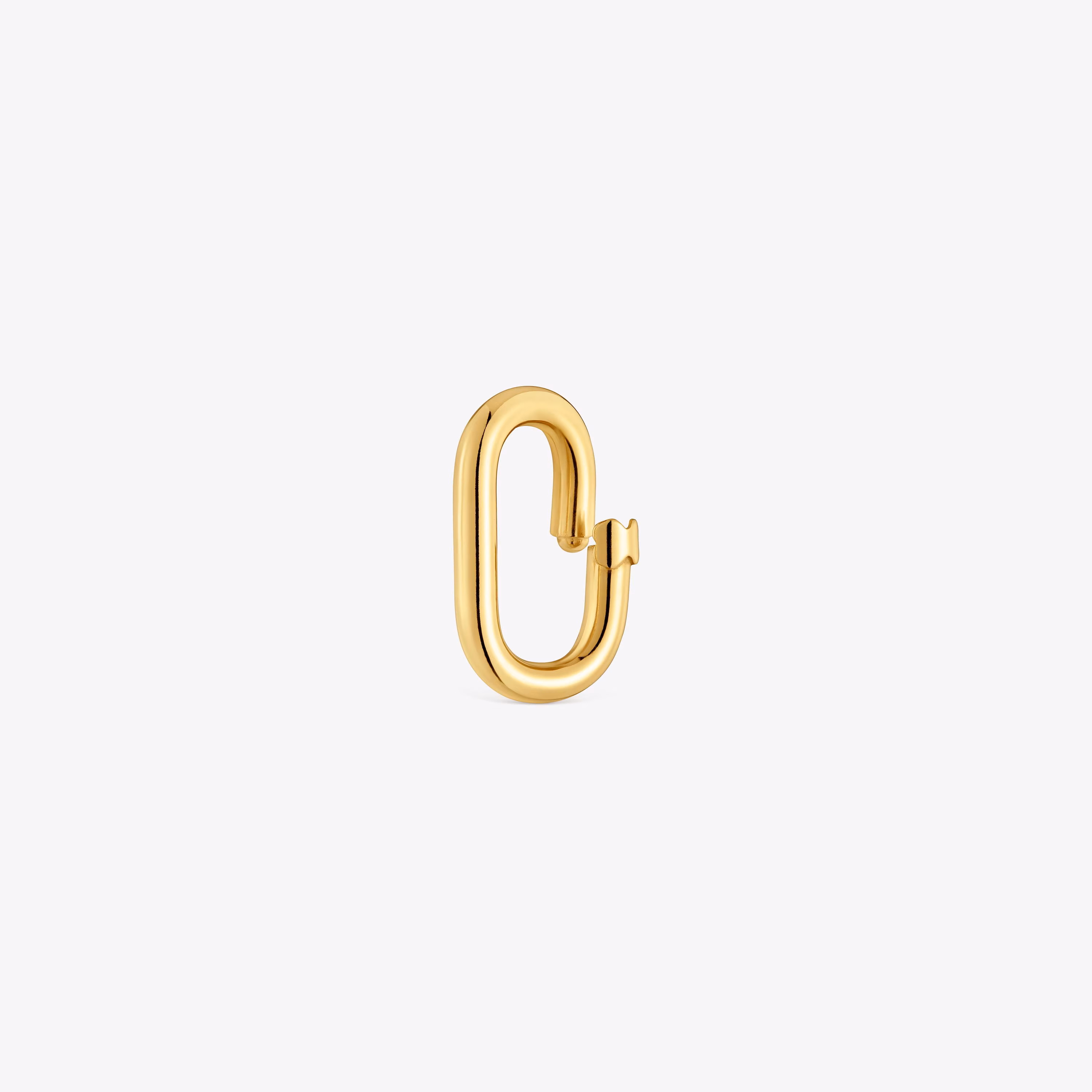 Anilla pequeña con baño de oro 18 kt sobre plata Hold Oval
