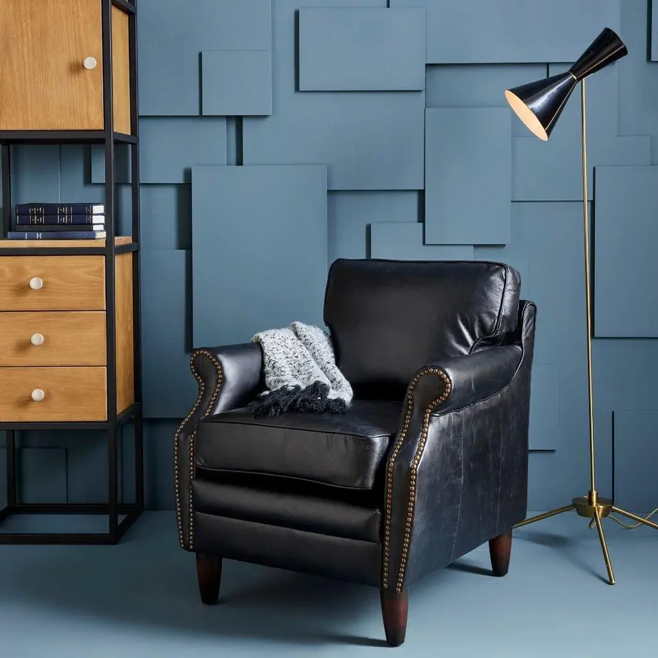 CALICOSY - KANSAS Leren fauteuil - 75x73x74 cm