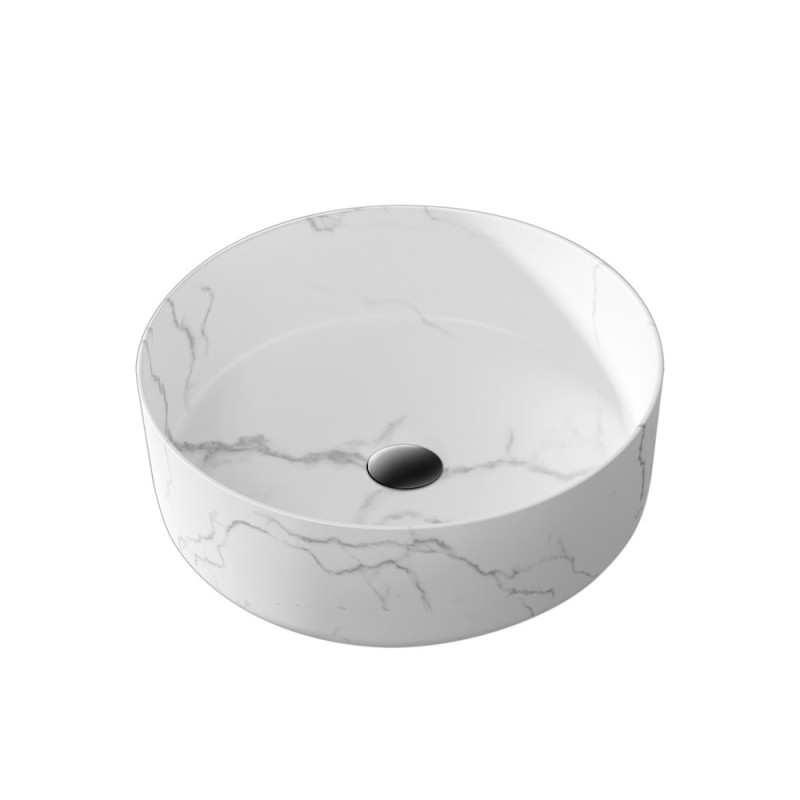 Vasque à poser ronde Effet Marbre blanc AURLANE