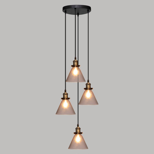 Lampa nad stół industrialna Alak, 4-punktowa, Ø 18 cm