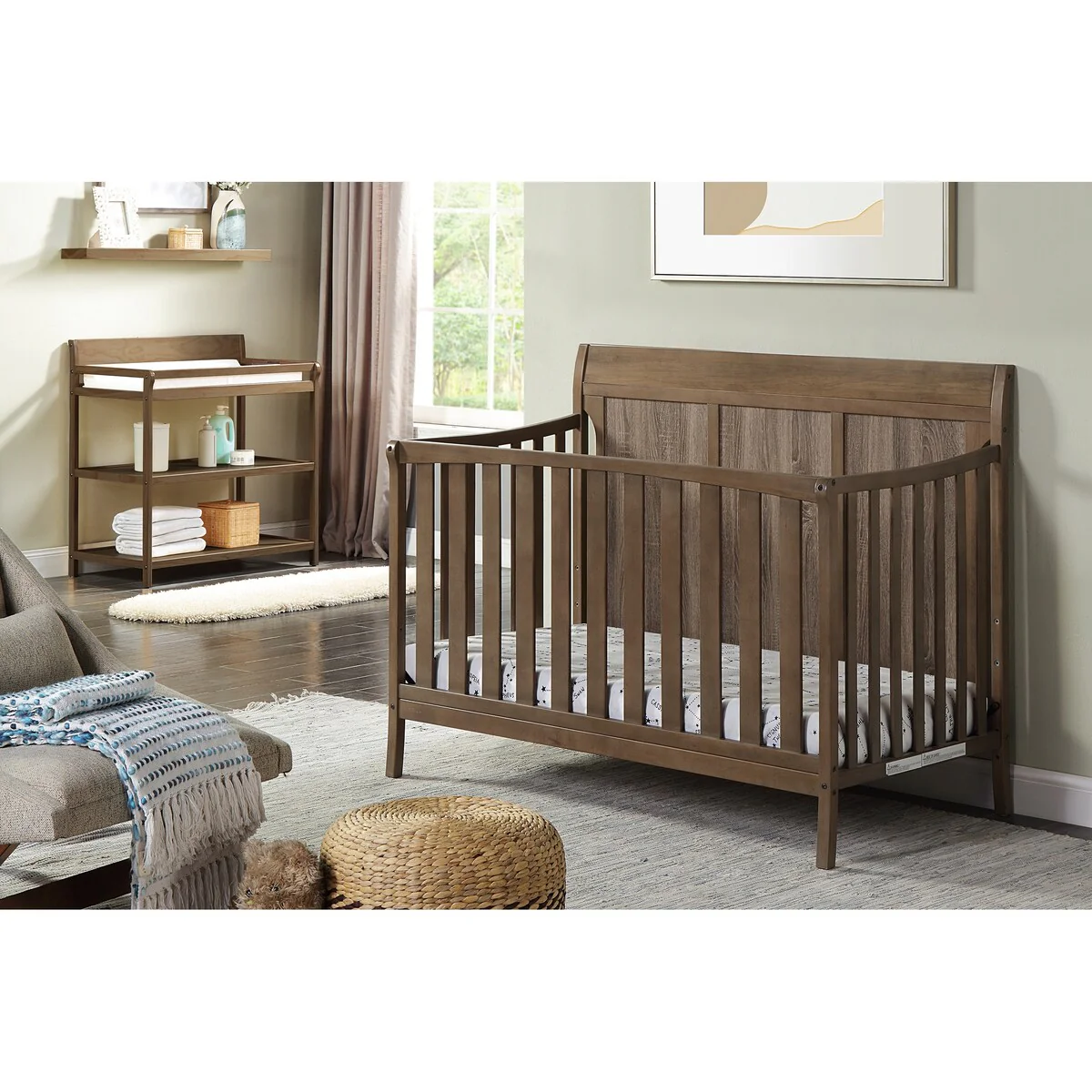 Suite Bebe Shailee 4-in-1 Convertible Crib Brown/Brown Stone