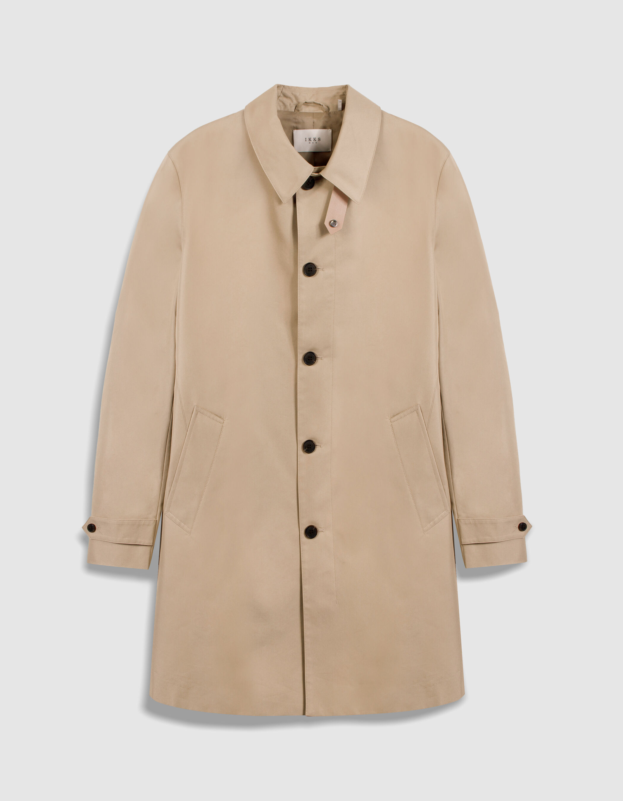 Trench beige attache-col bi-matière Homme