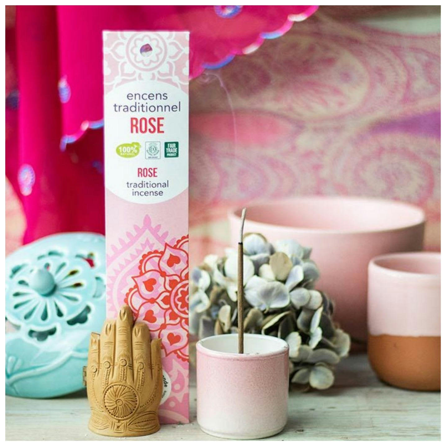 - Encens indien haute tradition Rose - Les encens du monde