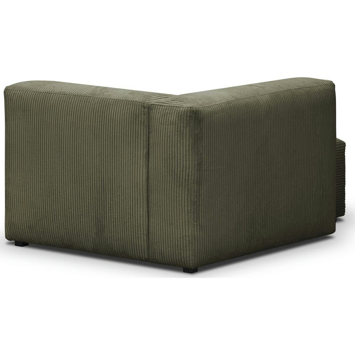 MODULO - Méridienne d'angle à gauche modulable en velours côtelé vert kaki