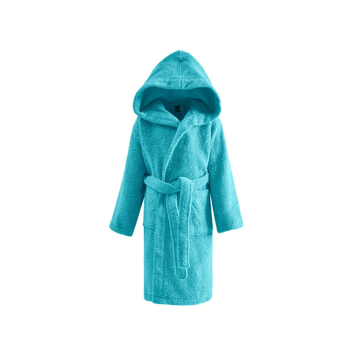 LUXURY - Peignoir enfant à capuche 450 g/m²  bleu turquoise 12/14 ans