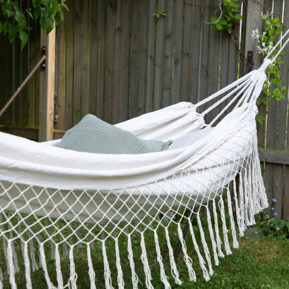 SFAX - Hamac bohème en tissu beige