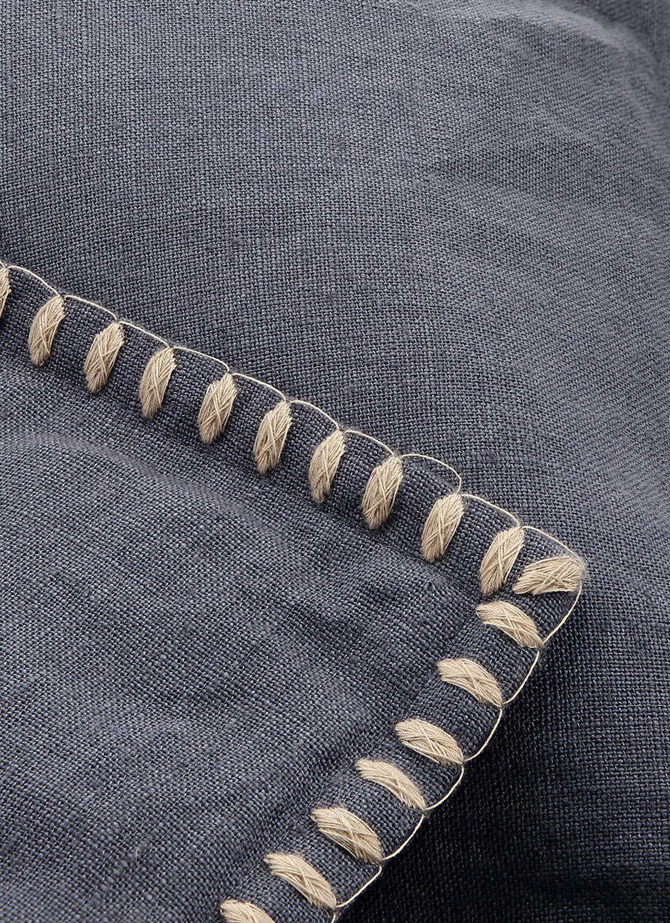 HOUSSE DE COUSSIN RECTANGULAIRE EN LIN BLEU