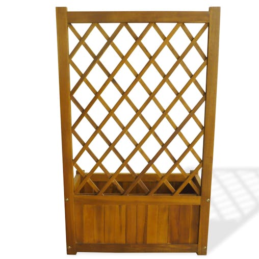NNEVL Garden Raised Bed with Trellis Solid Acacia Wood