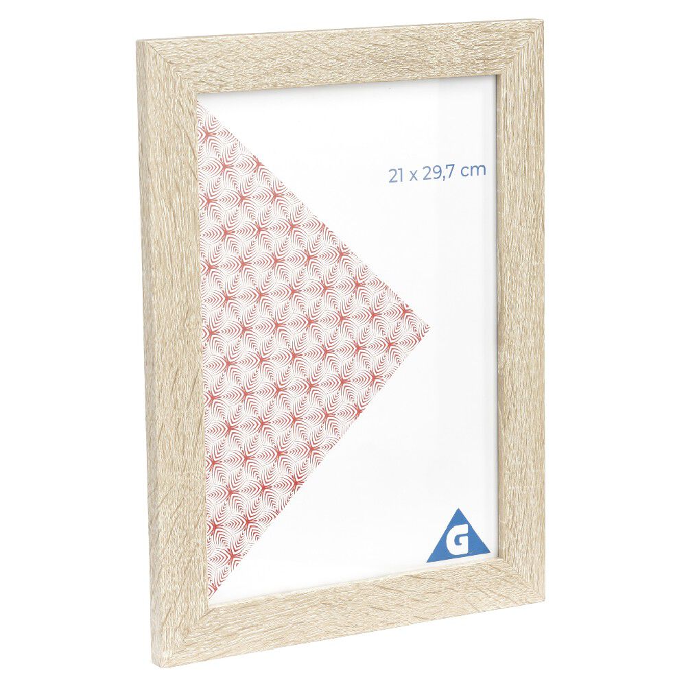 Cadre photo bois blanchi 26x34cm pour photo 21x29,7cm