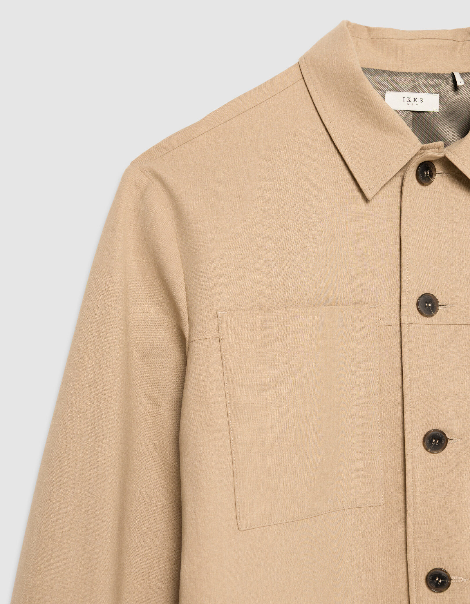 Veste de costume beige foncé esprit surchemise Homme