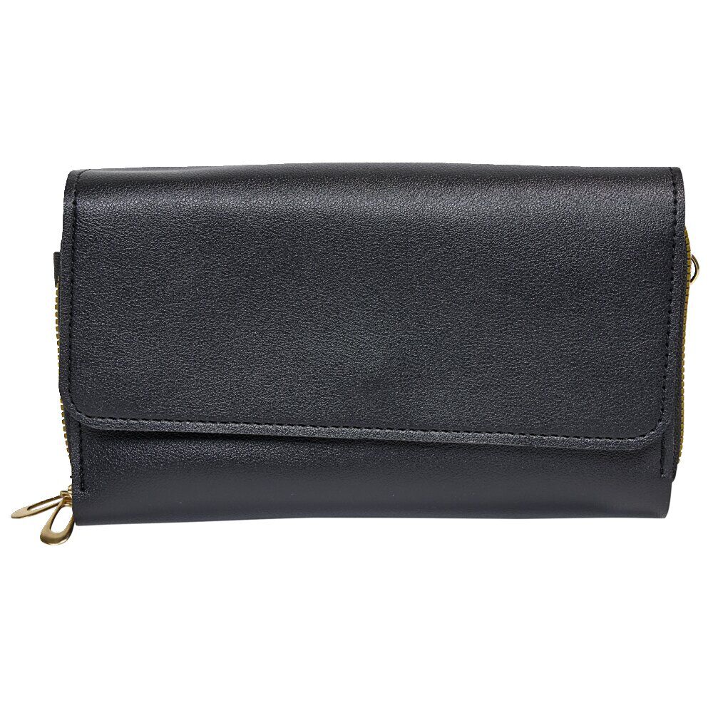 Sac pochette simili noir à bandoulière 19x4,5xH11,5cm