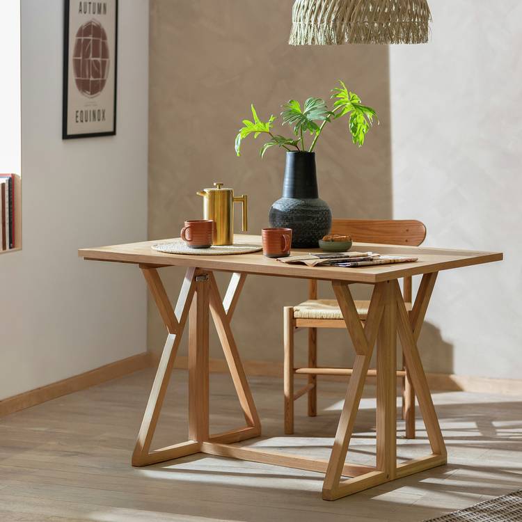Habitat Heath Oak 4 Seater Folding Table - Natural