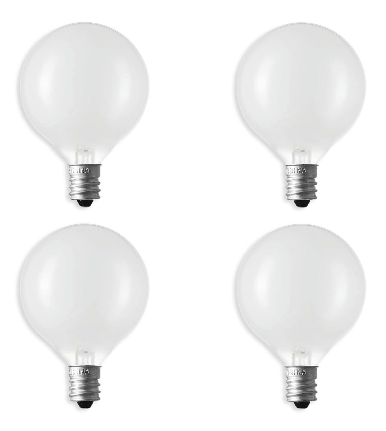 NOMA G16.5 E12 Base Vanity Dimmable Incandescent Light Bulbs, Warm White, 60W, 4-Pk