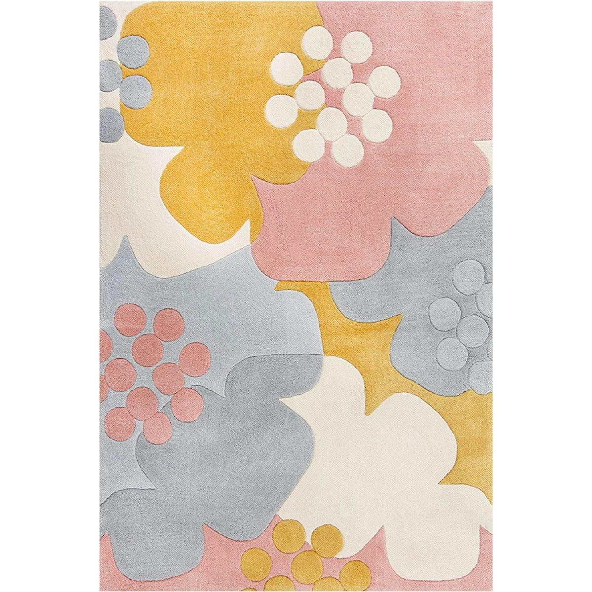 FLORAL - Tapis de salon en Polyester Multicolore 160x230 cm