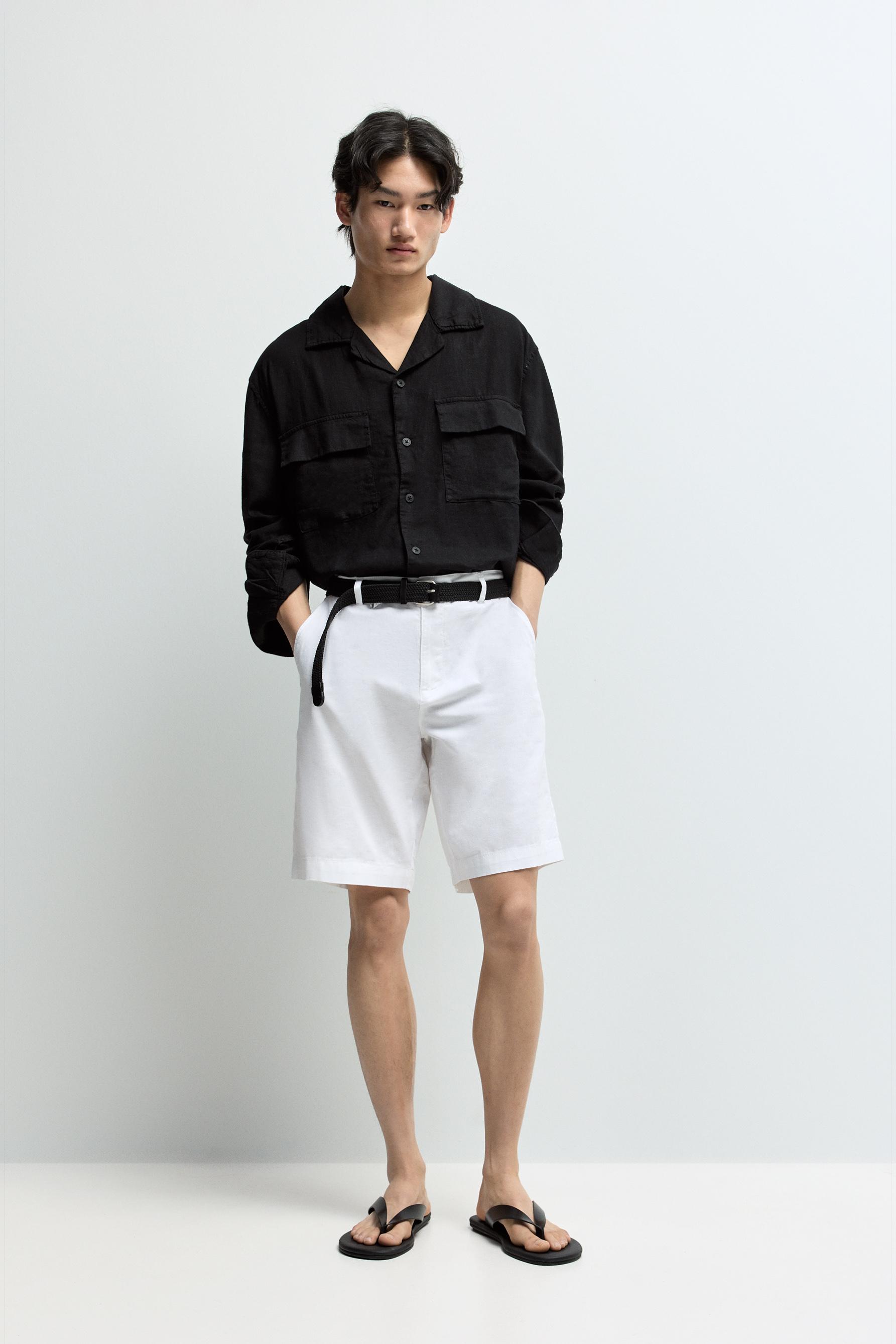 Sobrecamisa resort bolsilllos con lino